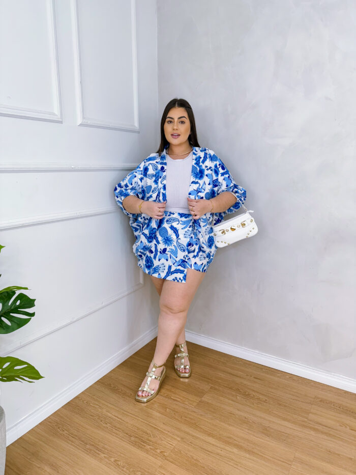 conjunto yasmin azul estampado plus size