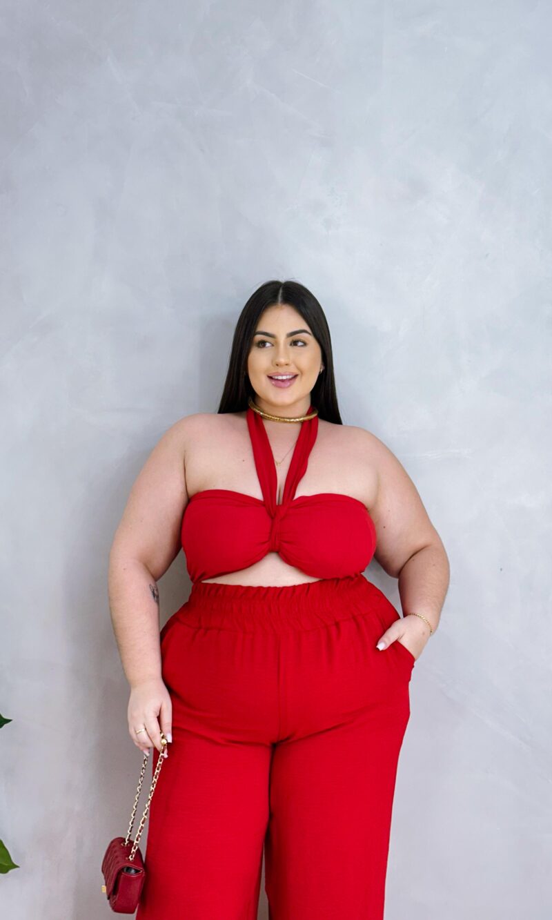 cropped nataly vermelho plus size