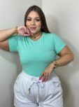 blusa brenda verde Água plus size