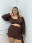 conjunto jurema marrom plus size