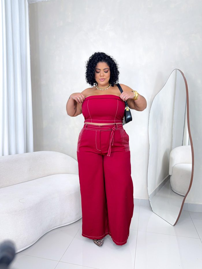 conjunto angelina vinho plus size