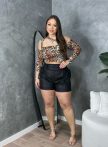 short leandra preto plus size
