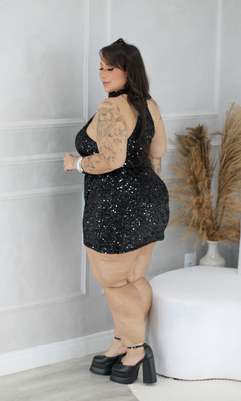 conjunto ariane preto plus size