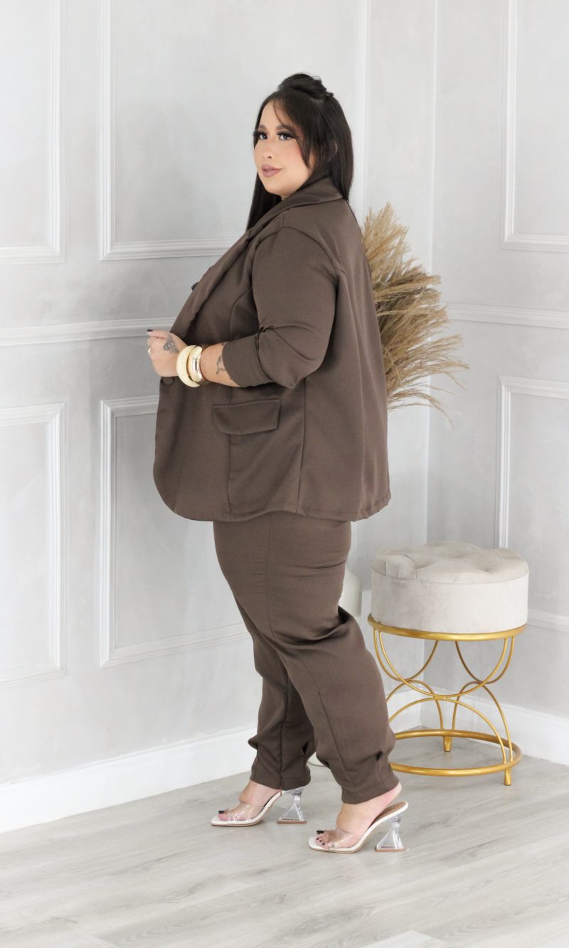 calça lene marrom plus size