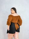 short saia kelia preto plus size