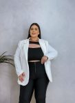 blazer berlim branco plus size