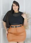 jaqueta lídia caramelo plus size