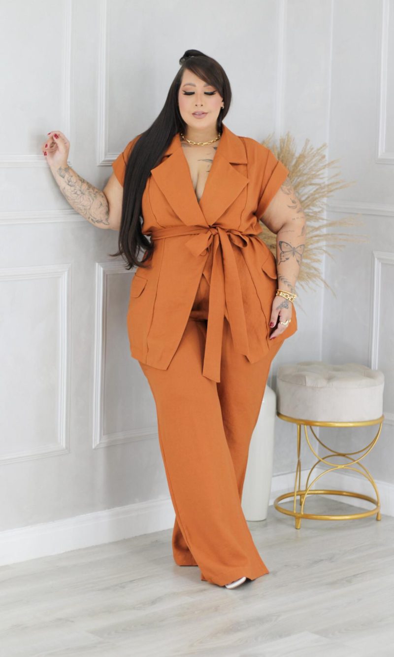 conjunto milão caramelo plus size