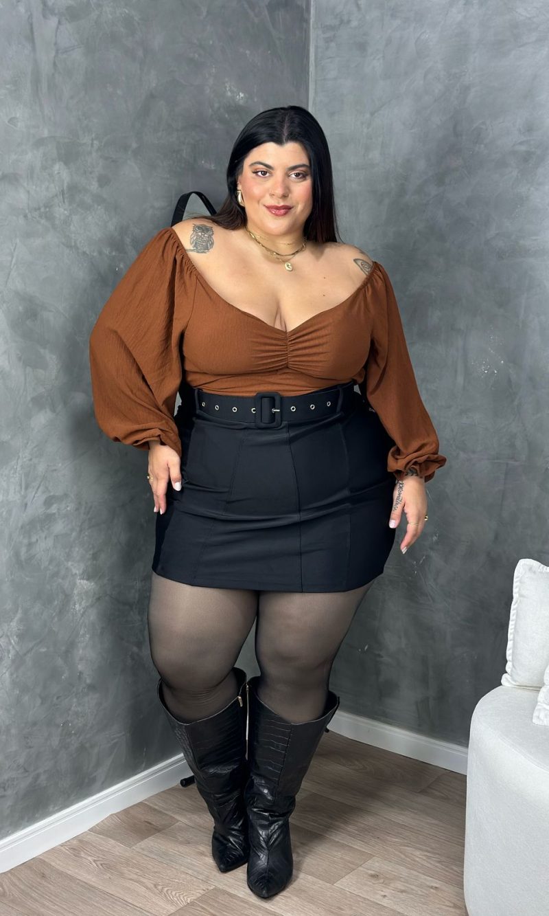 saia ayra preto plus size