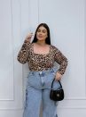 blusa graciane onça plus size