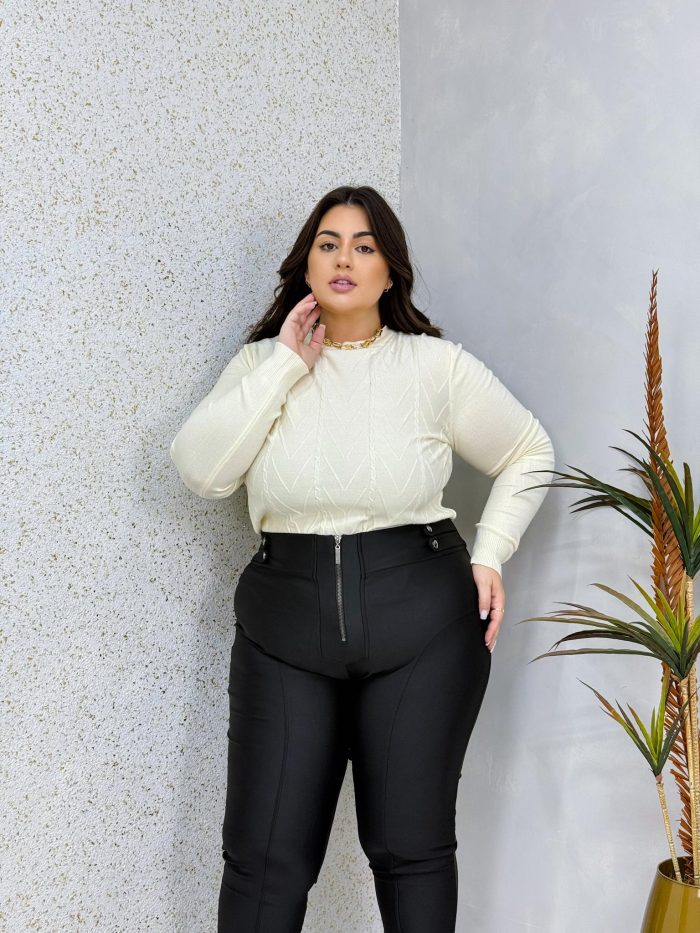 calça liz preta/Ônix plus size calça liz preta/Ônix plus size