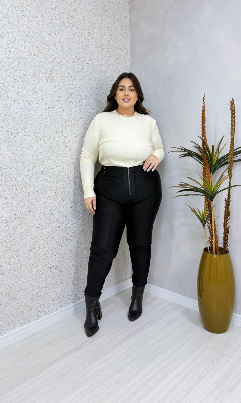 calça liz preta/Ônix plus size