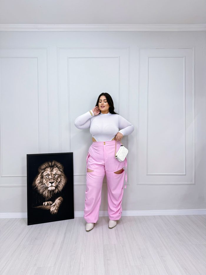 calça carlotta rosa plus size