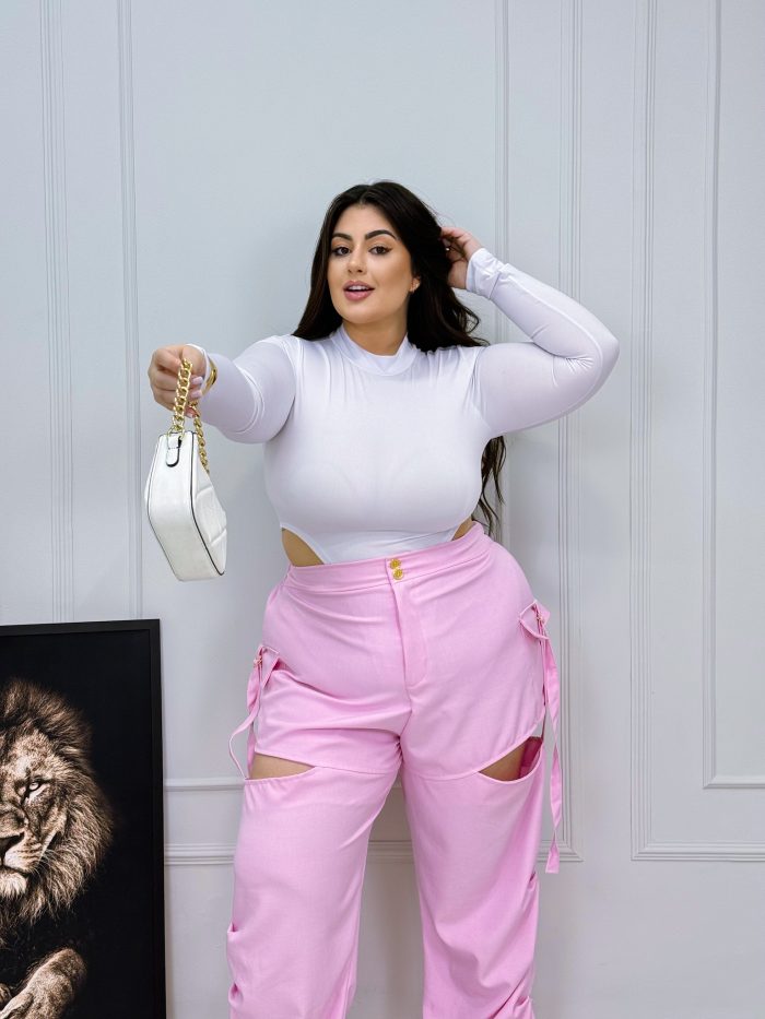 calça carlotta rosa plus size calça carlotta rosa plus size