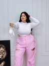 calça carlotta rosa plus size