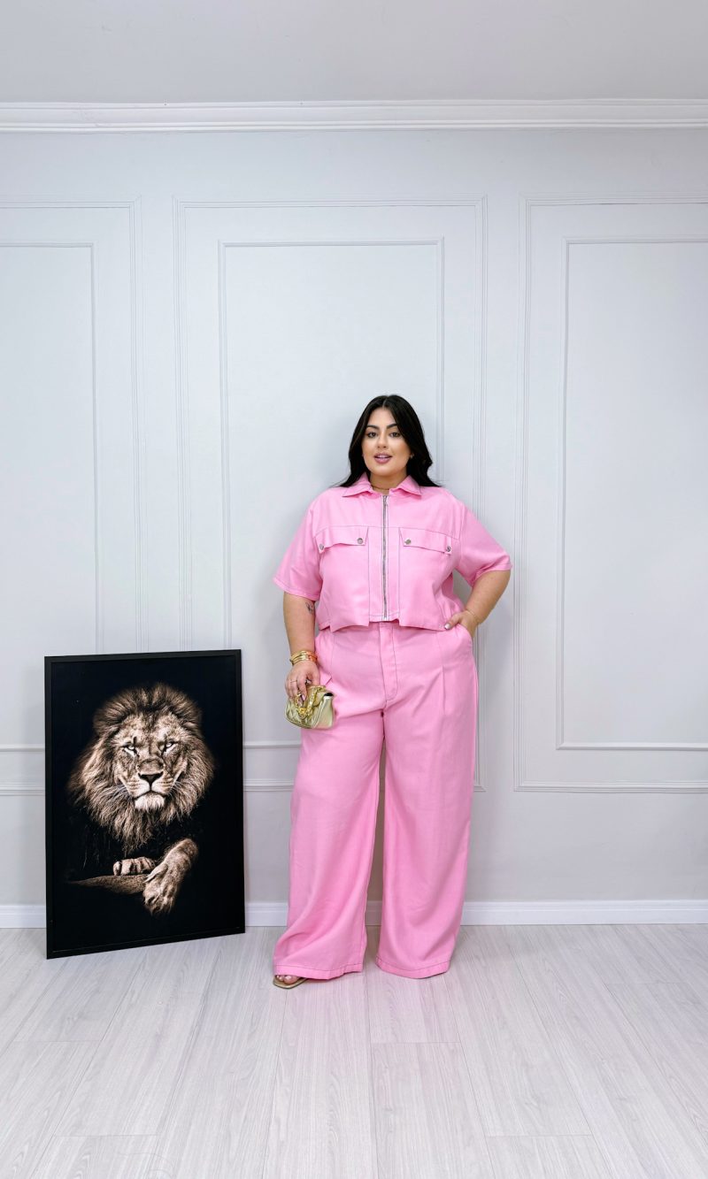 conjunto yanka rosa plus size