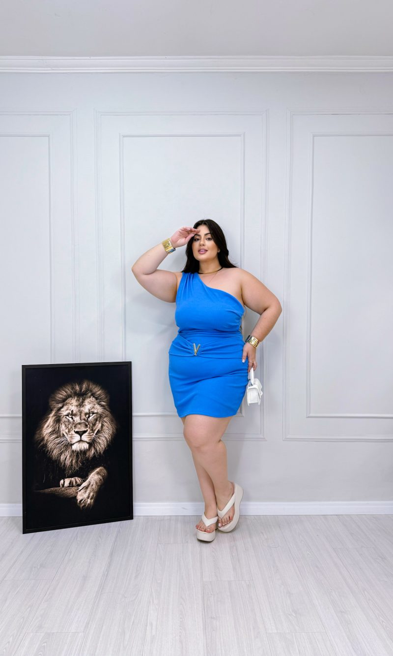 macaquinho dora azul plus size