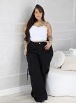 calça wide leg luiza preto plus size