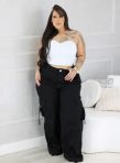 calça wide leg luiza preto plus size