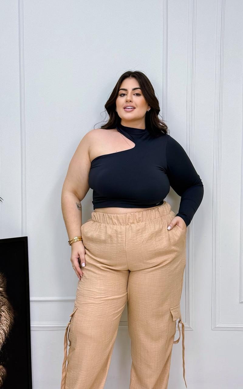 cropped grécia preto plus size