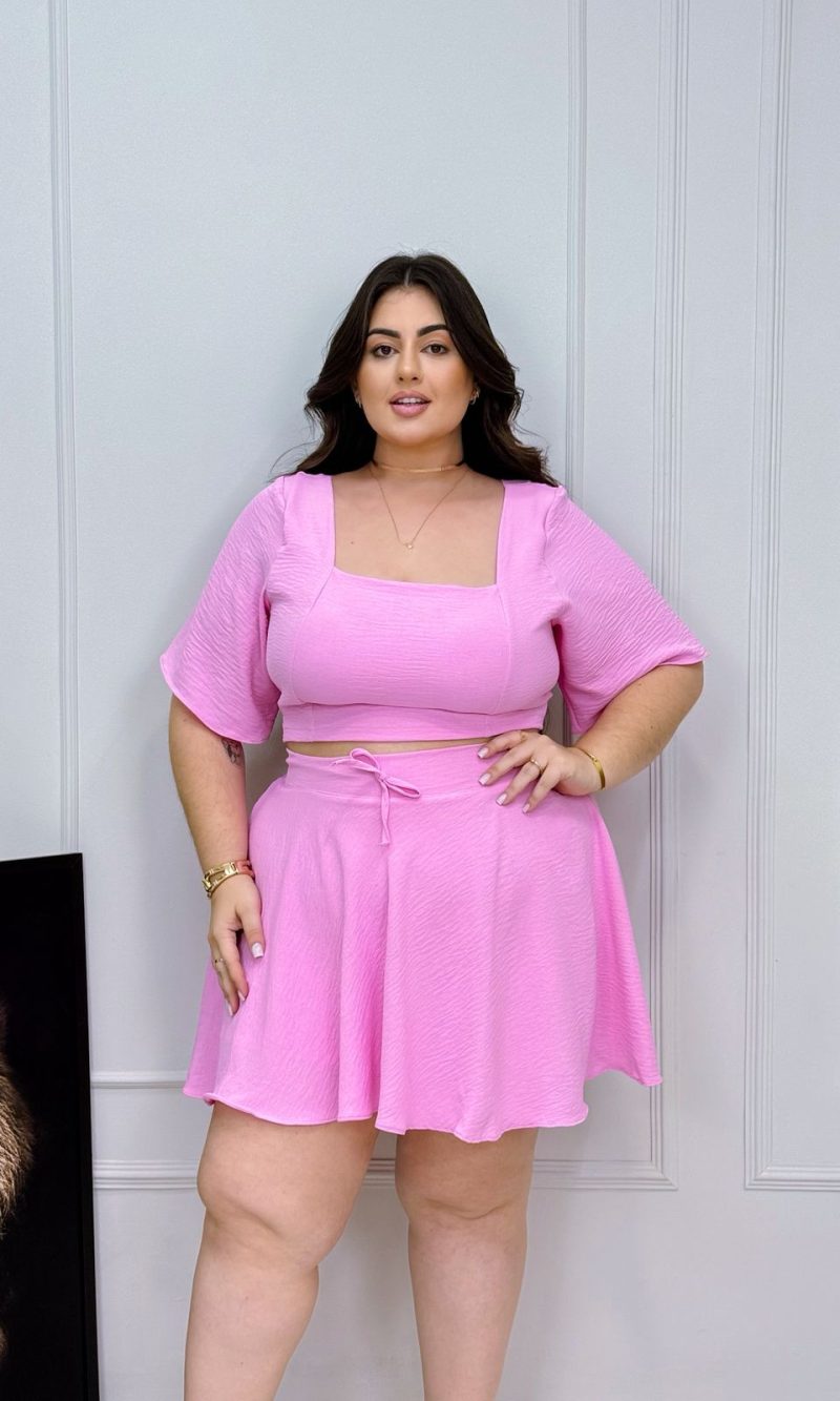 conjunto maristela rosa bebê plus size