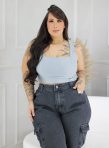 calça wide leg gorete jeans plus size
