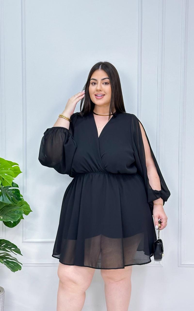 macaquinho diva preto plus size