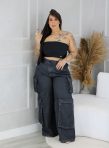 calça wide leg dandara jeans plus size 16,20