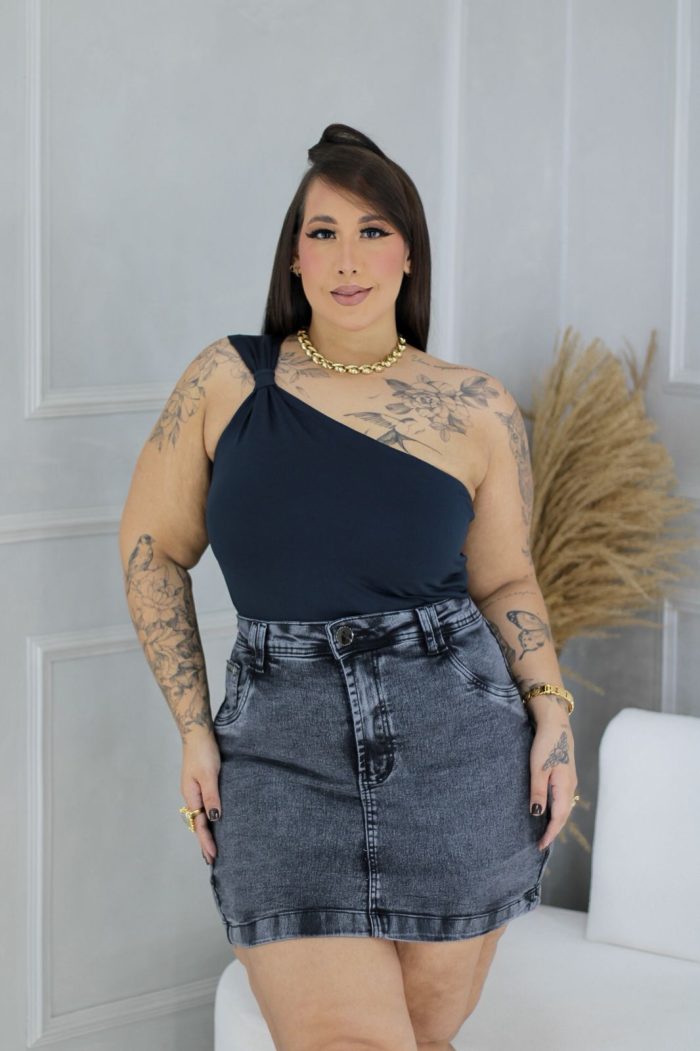 short saia paulina jeans plus