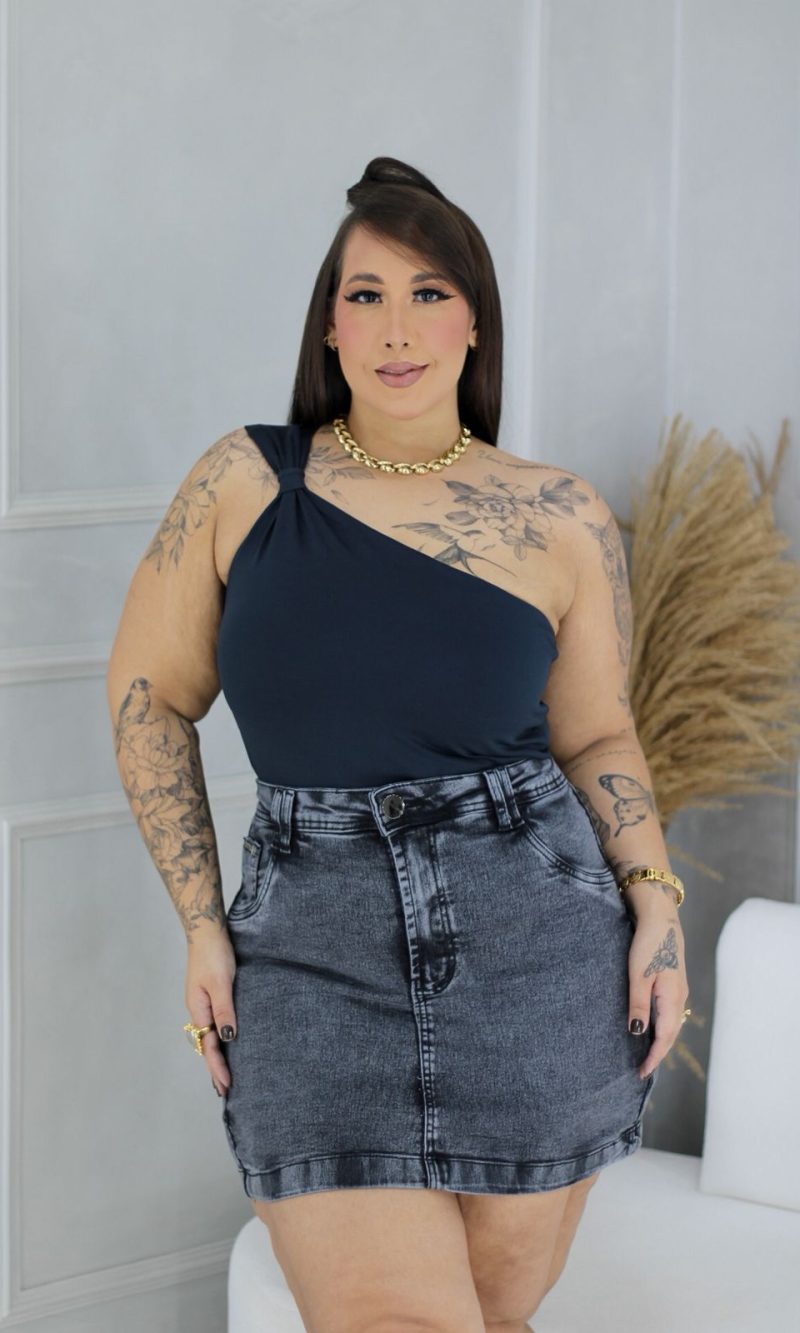 short saia paulina jeans plus