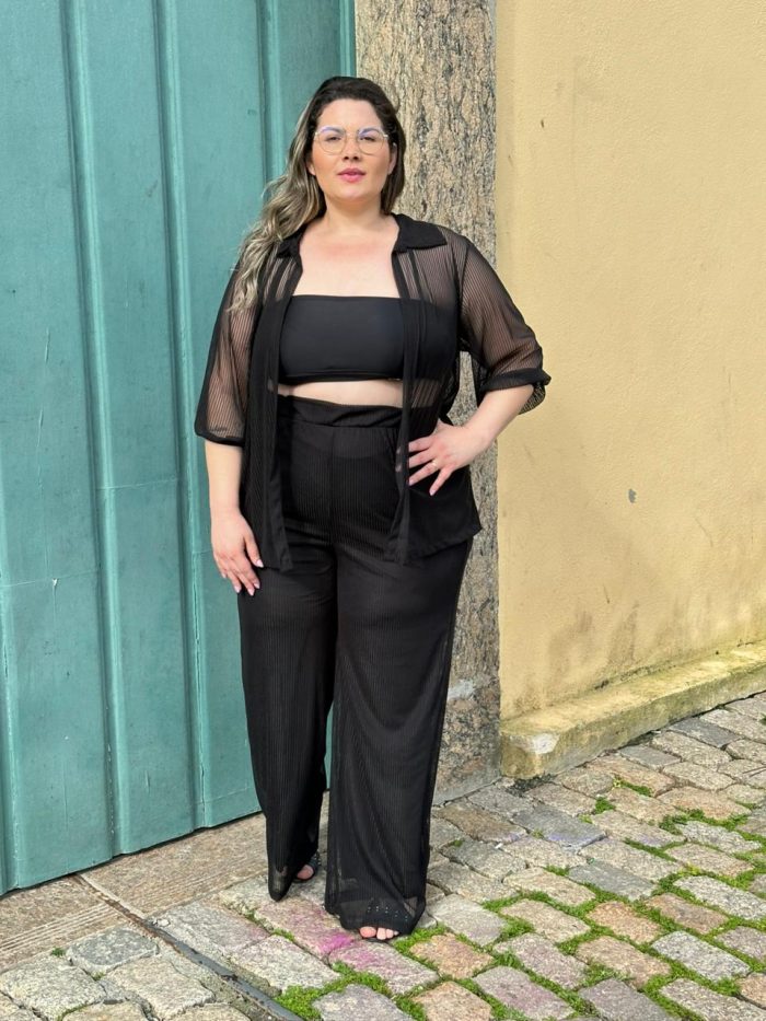 conjunto denise preto plus size