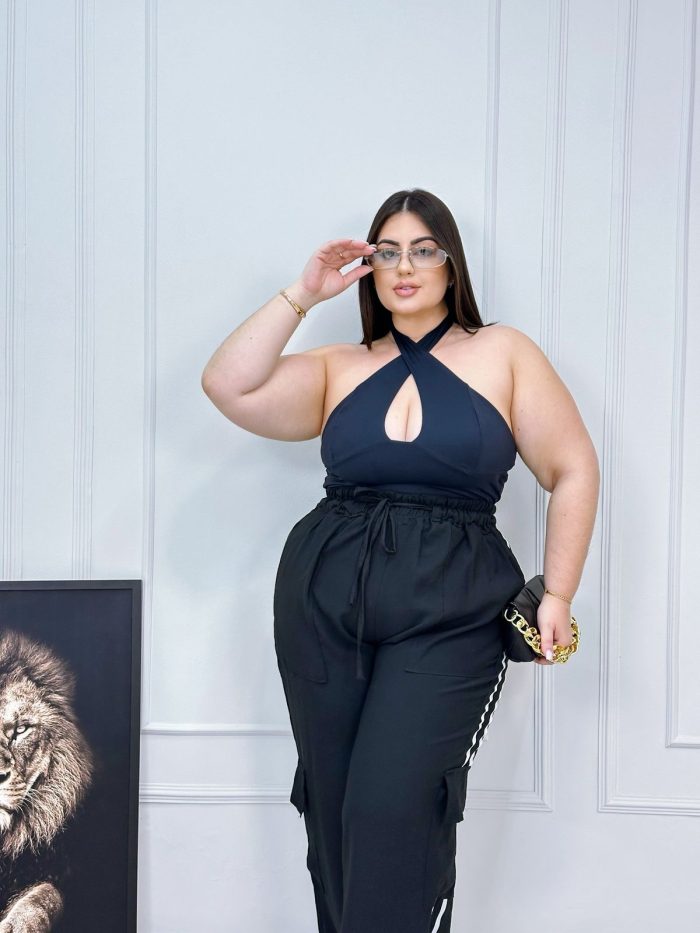 calça dida preta plus size 1646