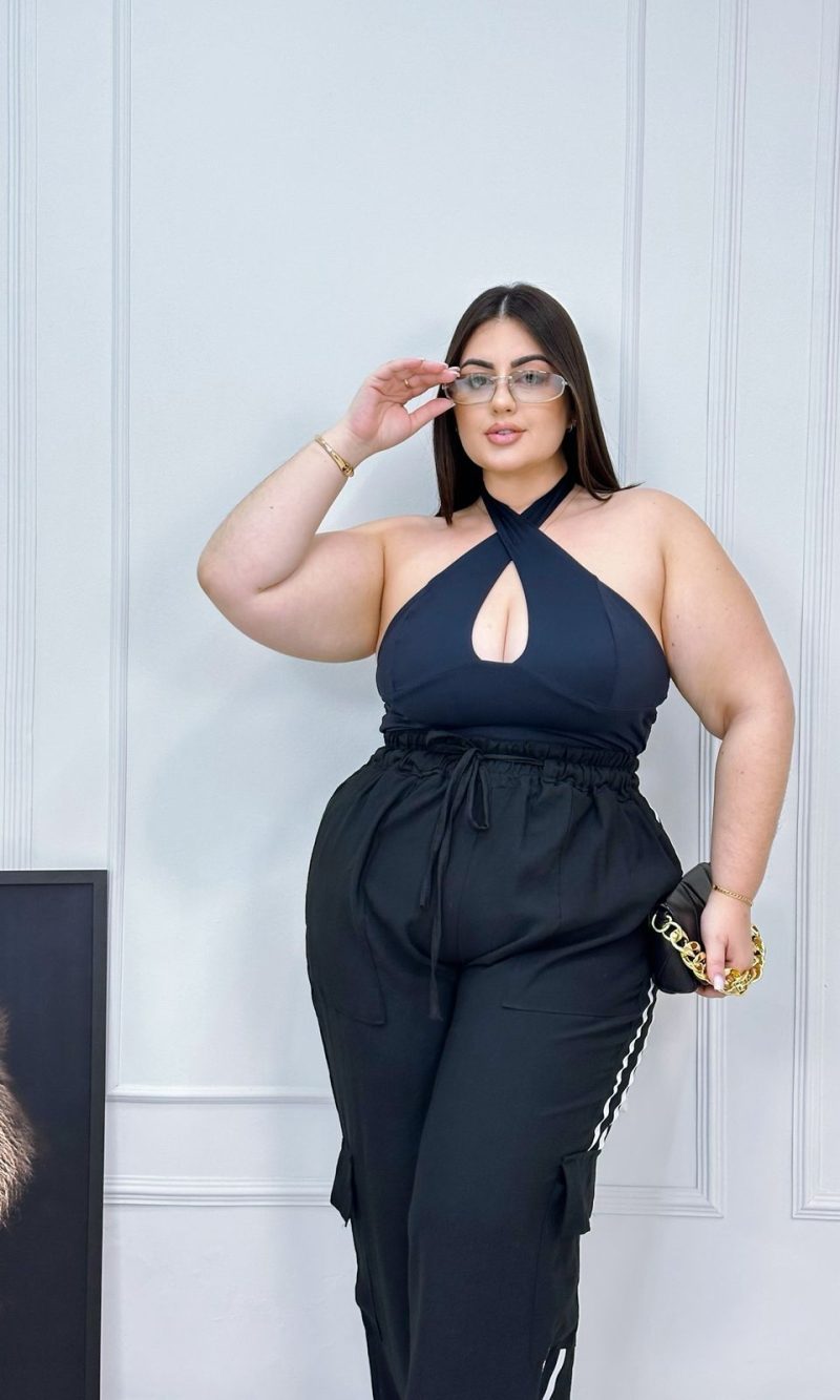 calça dida preta plus size 1646