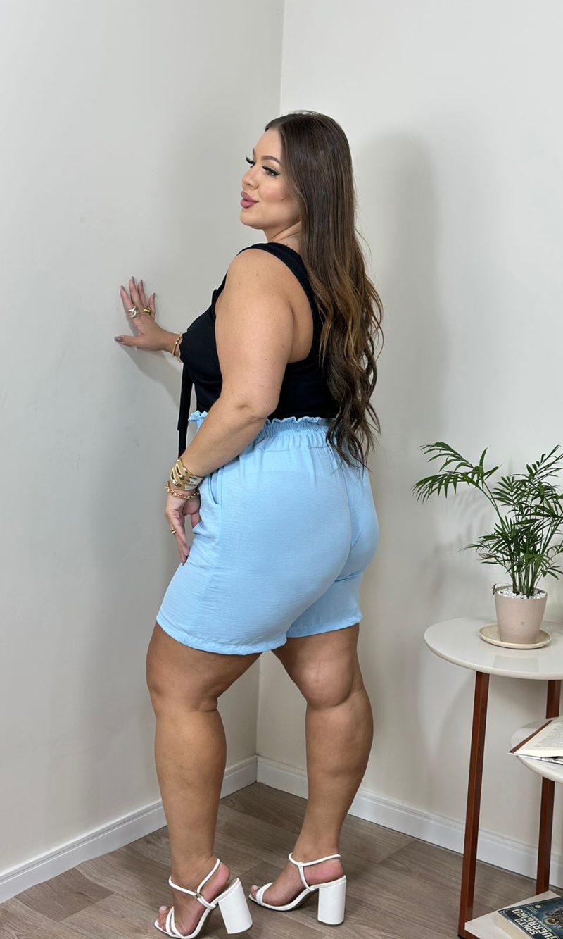 short duly azul plus size