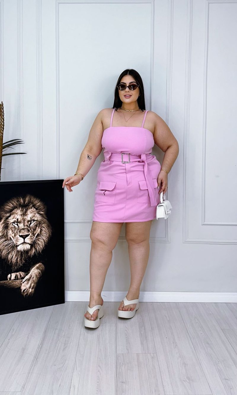 macaquinho queila rosa plus size 1665