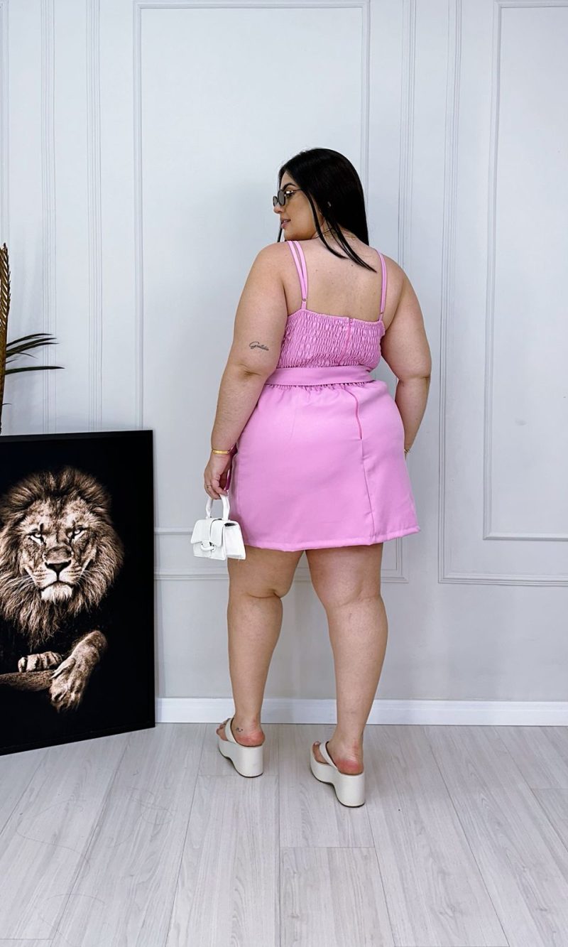 macaquinho queila rosa plus size 1665