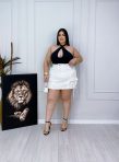 short saia noemi off white plus size 