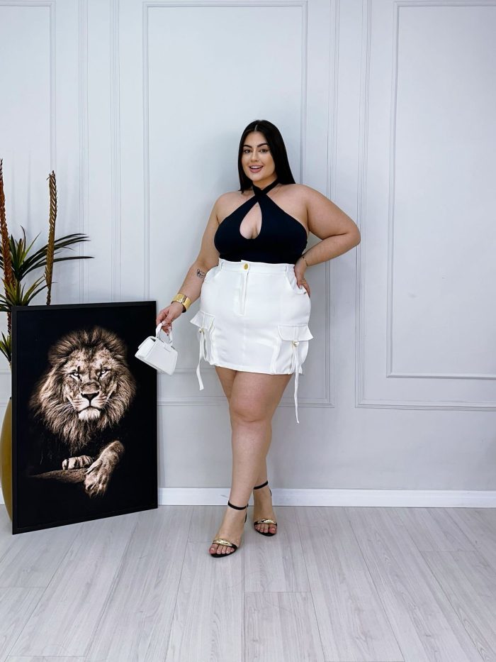 short saia noemi off white plus size short saia noemi off white plus size