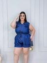 macaquinho gris azul plus size 1776