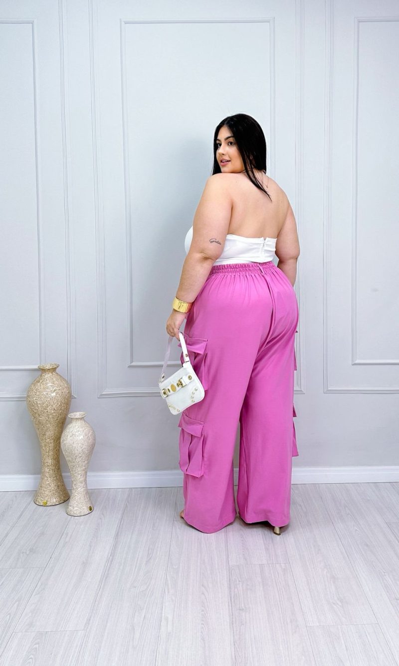 calça tata rosa plus size 1677