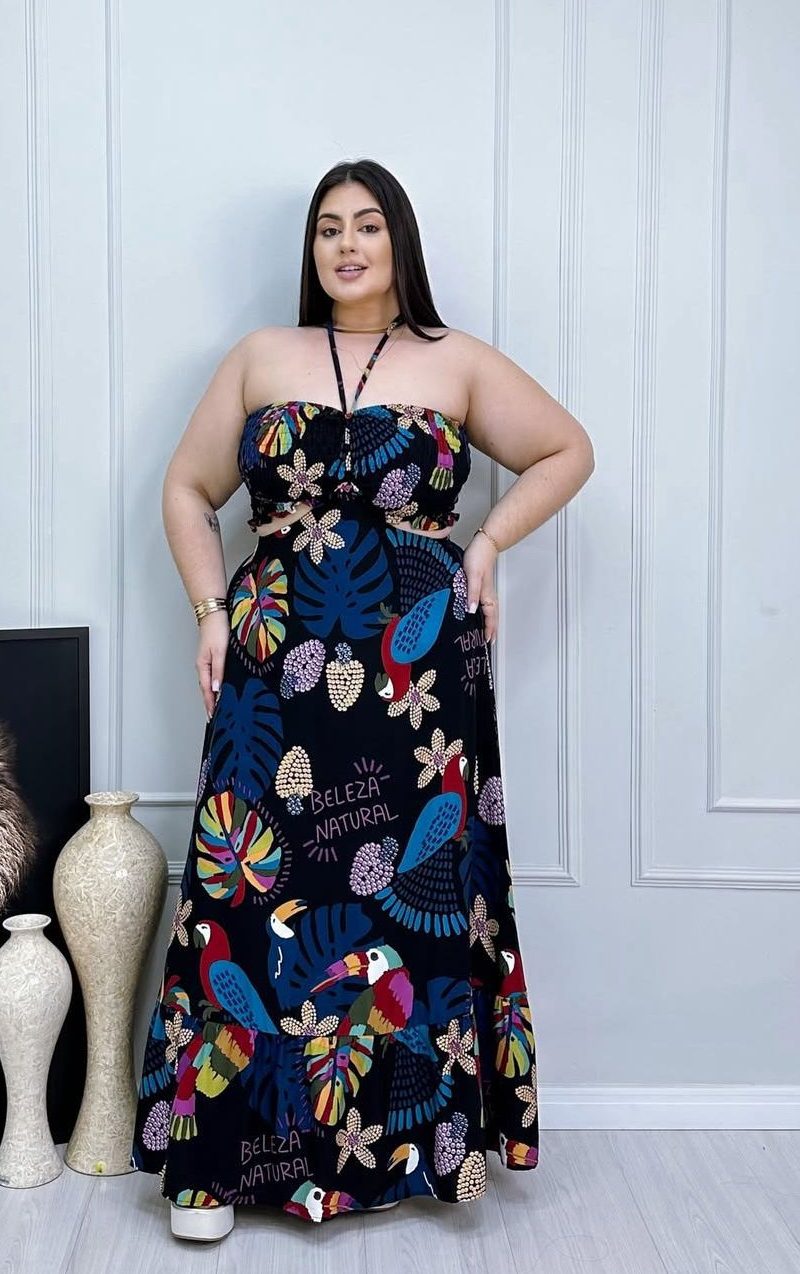 vestido kamala preto plus size 1958