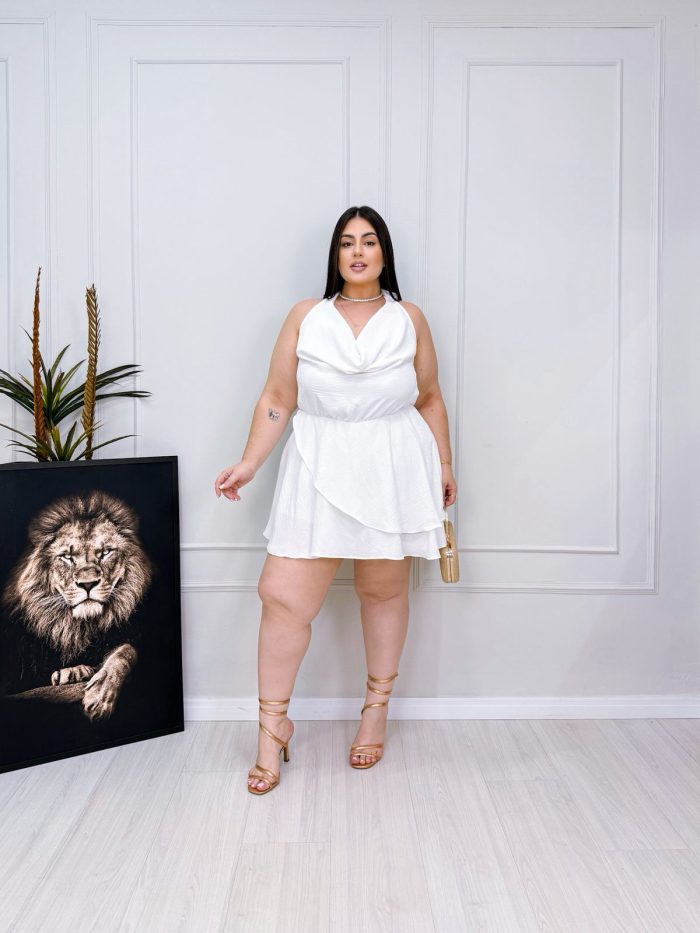 macaquinho fiorella amarelo plus size 