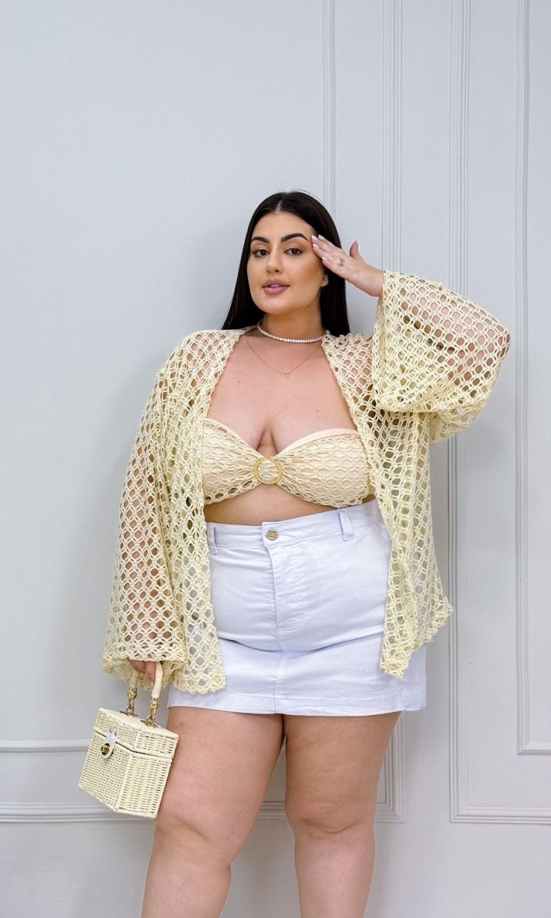 short saia natana branca plus size 1921