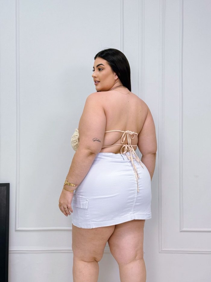 short saia natana branca plus size 1921 short saia natana branca plus size 1921