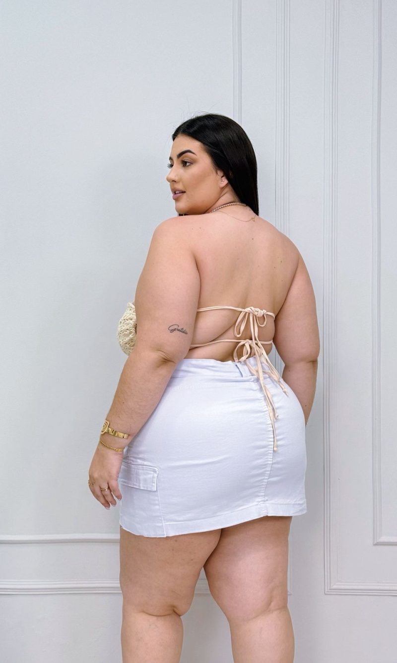 short saia natana branca plus size 1921