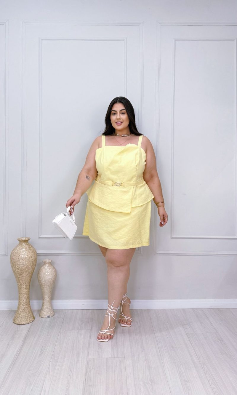 conjunto natalina amarelo plus size 2041