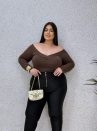 blusa telma café plus size 2052