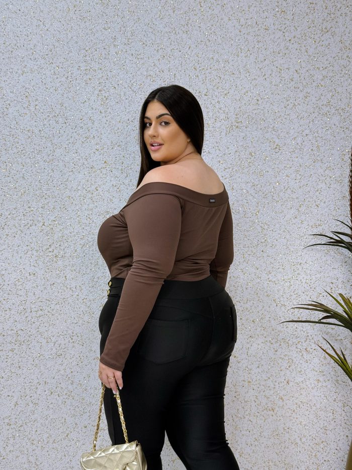 blusa telma café plus size 2052 blusa telma café plus size 2052