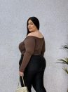 blusa telma café plus size 2052