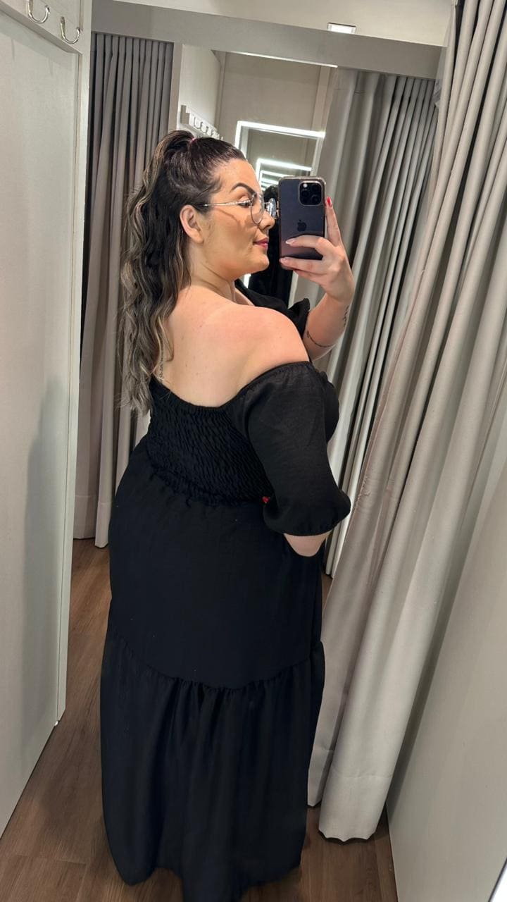 vestido kauane preto plus size 2049